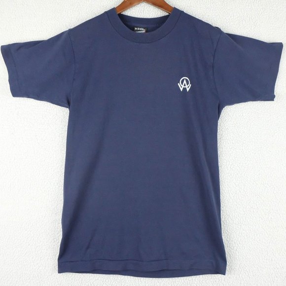 Screen Stars Best T Shirt Womens Medium Navy Blue Vintage Crew Short Sleeve 90s - Picture 1 of 9